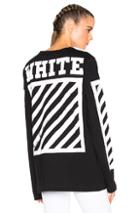 Off-white Brushed Diagonals Long Sleeve Tee In Black
