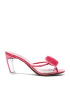 Valentino Velvet Glassglow Removable Bow Mules In Pink