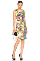 Fausto Puglisi Zip Dress In White,floral,geometric