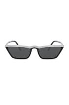 Prada Acetate Low Angle Cut Sunglasses In Black