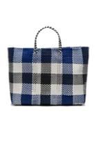 Truss Large Tote In Blue,white,checkered & Plaid