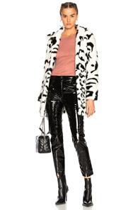 Shrimps Lassie Faux Fur Coat In Animal Print,black,white