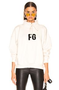 Fear Of God Mock Neck 'fg' Pullover In White
