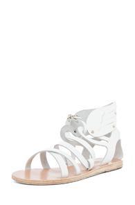 Ancient Greek Sandals Nephele Calfskin Leather Sandals In White