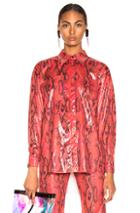 Msgm Snakeskin Button Down Top In Animal Print,red