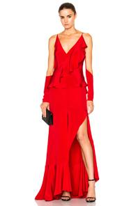 Juan Carlos Obando Alessandra Jewelry Sleeve Top In Red