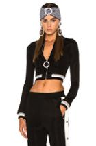 Alessandra Rich High Neck Tracksuit Jacket In Black