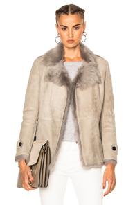 Burberry London Shearling Jacket In Gray