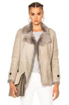Burberry London Shearling Jacket In Gray