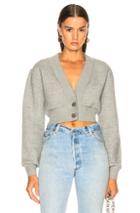 T By Alexander Wang Cropped Cardigan In Gray