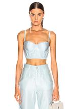 Fleur Du Mal Twill Bustier Top In Blue