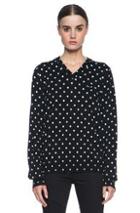 Comme Des Garcons Play Wool Jersey Dot Print Black Emblem Sweater In Black,geometric Print