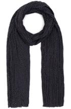 Saint Laurent Pleated Crepe De Chine Dot Scarf In Black,geometric Print