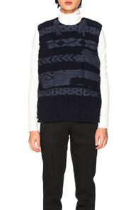 Calvin Klein 205w39nyc Knitted Body Warmer In Black,blue