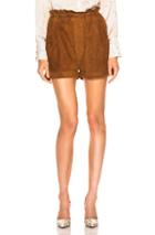 Smythe Suede Paperbag Short In Brown