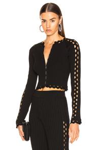 Jonathan Simkhai Zig Zag Zip Up Jacket In Black