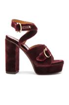 Chloe Velvet Kingsley Sandals In Red
