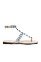 Fendi Studded Leather Gladiator Sandals In White
