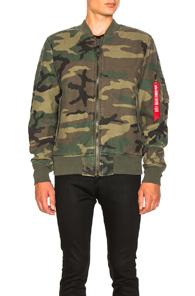 Alpha Industries Ma 1 Cotton In Green,abstract,orange