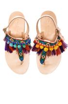 Elina Linardaki Dizzy Parrot Leather Sandals In Neutrals,neon