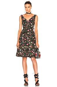 Erdem Gaby Convertine Matelasse Dress In Black,floral