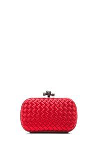 Bottega Veneta Ayers Livrea Knot Clutch In Red