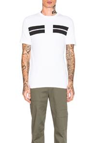 Neil Barrett Double Stripe Tee In White