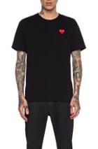 Comme Des Garcons Play Red Heart Emblem Cotton Tee In Black