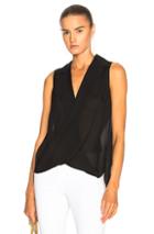 L'agence Freja Drape Top In Black