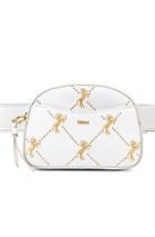 Chloe Mini Signature Embroidered Leather Belt Bag In White