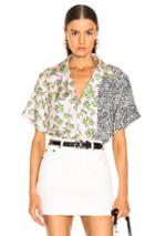 Amiri Split Palm Leopard Short Sleeve Shirt In Animal Print,pink,tropical,white