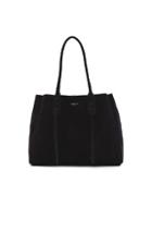 Lanvin Small Suede Shopper Bag In Black