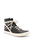 Rick Owens Leather Thrasher Sneakers In Black