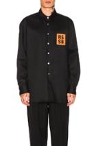 Raf Simons Denim Shirt In Black,orange