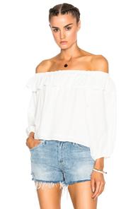 Apiece Apart Totto Bare Shoulder Top In White