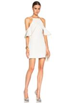 David Koma Shoulder Ruffle Dress In White