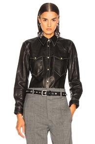 Isabel Marant Leather Nile Shirt In Black