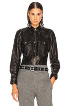 Isabel Marant Leather Nile Shirt In Black