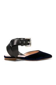 Monse Velvet Flats In Black,blue