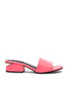 Alexander Wang Leather Lou Slides In Neon