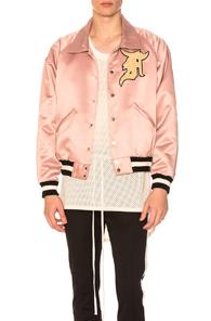 Fear Of God Satin Coaches Jacket In Pink