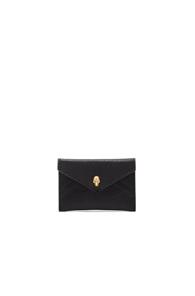Alexander Mcqueen Skull Envelope Card Holder In Black
