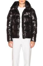 Champion Reverse Weave Hooded Puffer Jacket In Black
