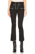 Unravel Lace Up Flare Crop In Black