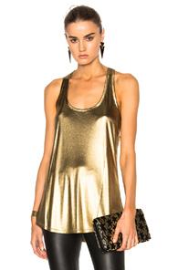 Alexandre Vauthier Jersey Top In Metallics