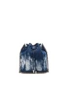 Stella Mccartney Tie Dye Denim Bucket Bag In Blue