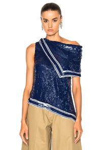 Monse Sequin Top In Blue