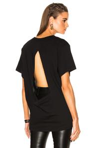 Ann Demeulemeester Sheer Open Back Tee In Black