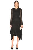 Proenza Schouler Open Stitch Handkerchief Hem Dress In Black
