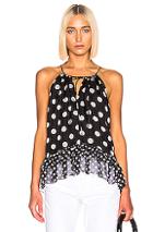 Caroline Constas Isla Top In Black,polka Dots